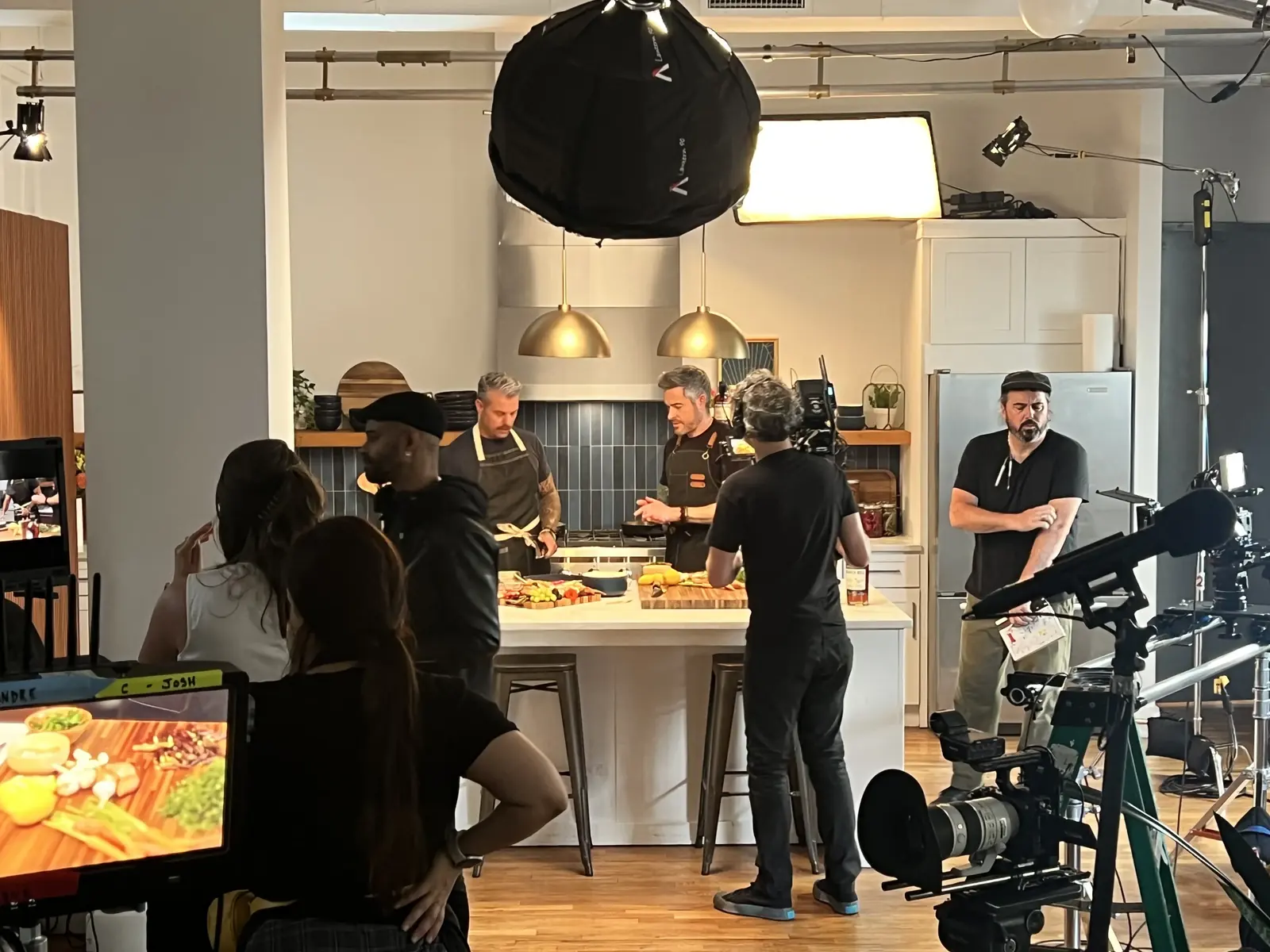 NDF chefs filmed while cooking in a kitchen
