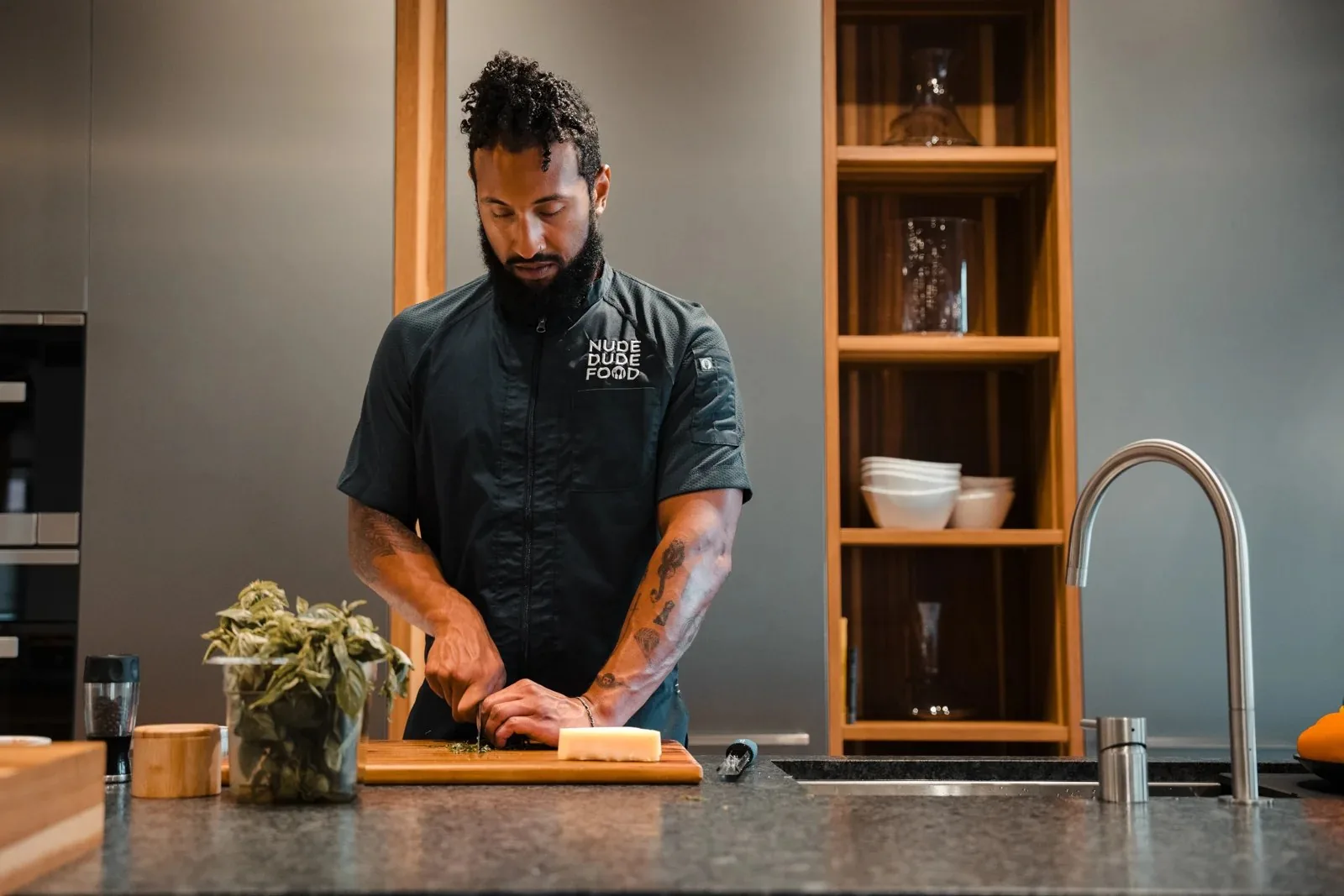 An NDF chef working with fresh ingredients